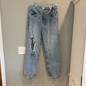 Good American Light Blue Distressed Boyfriend Jeans